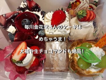 福井県大野市、毎川金花堂のケーキ