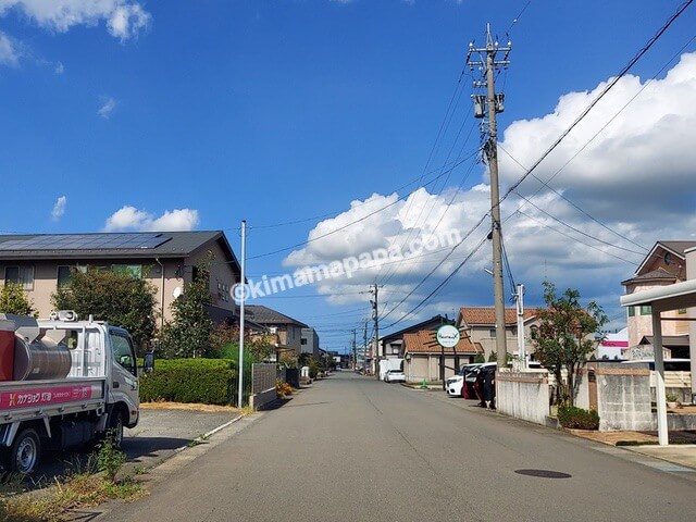 福井県坂井市、ビストロウー・ルー付近の道路