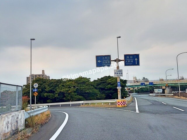 福岡県太宰府市、太宰府インター出口からの国道3号線
