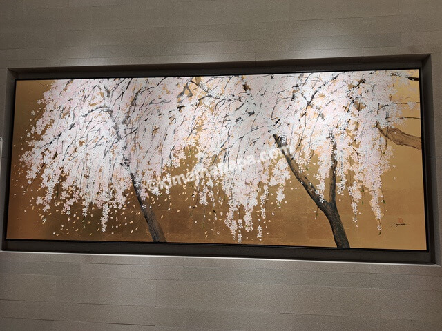羽田第3ターミナル、4階JALサクララウンジの桜