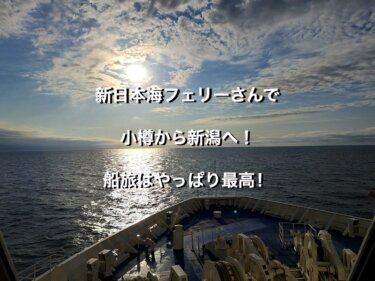 小樽港→新潟港の新日本海フェリーらべんだあ、5階フォワードサロンからの景色