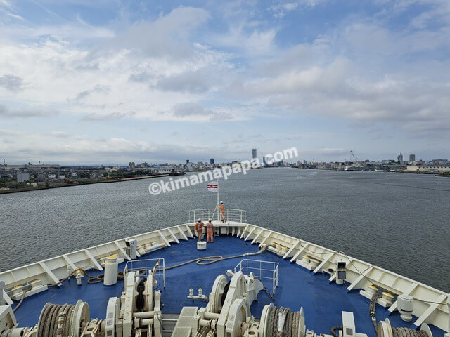 小樽港→新潟港の新日本海フェリーらべんだあの入港