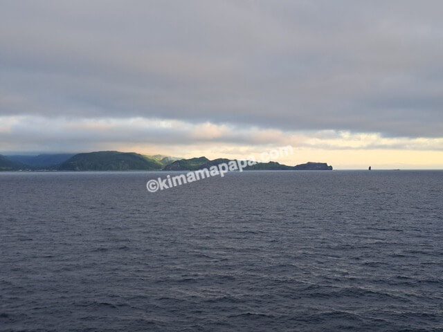 小樽港→新潟港の新日本海フェリーらべんだあから見える神威岬