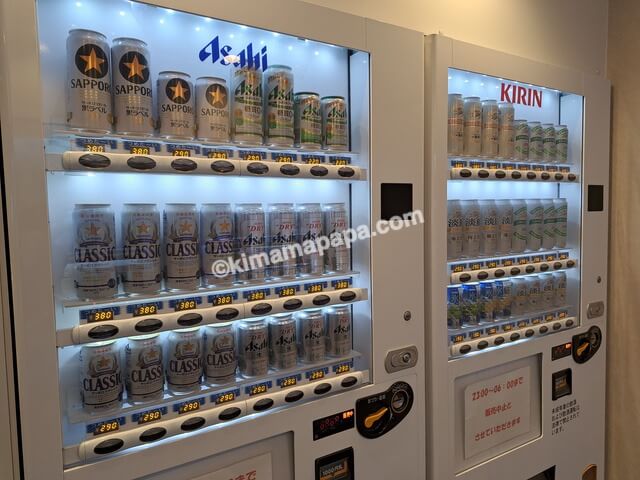 小樽港→新潟港の新日本海フェリーらべんだあ、4階自販機コーナーのビール