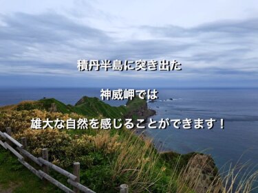 積丹半島に突き出た神威岬では、雄大な自然を感じることができます！