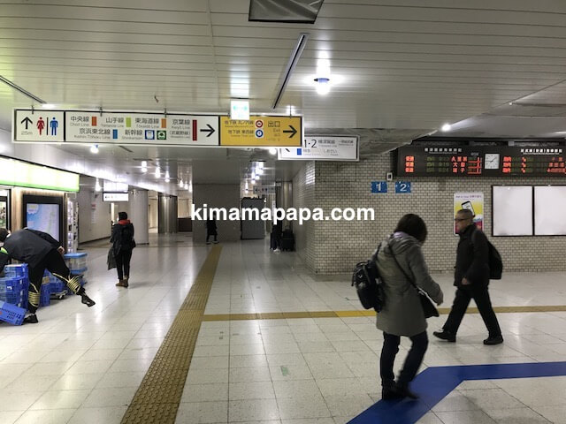 成田エクスプレス、東京駅のホームから地上階へ