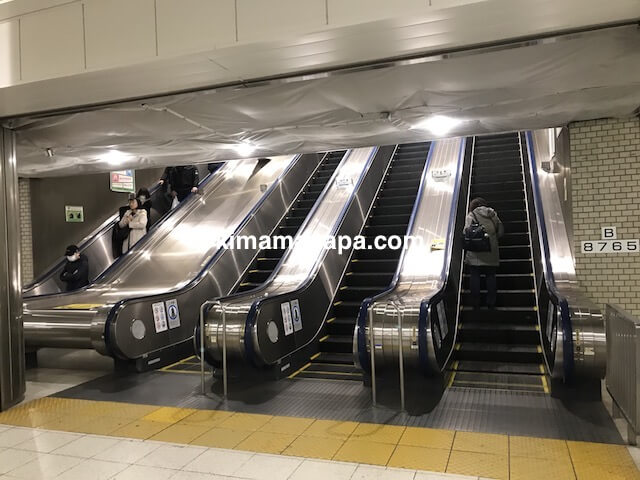 成田エクスプレス、東京駅のホームから地上階へ