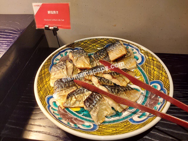 石川県金沢市のホテルフォルツァ金沢、朝食の鯖塩焼き
