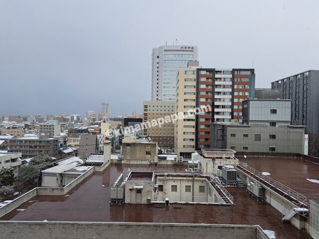 石川県金沢市の金沢東急ホテル、スタンダードツインルームから見える景色