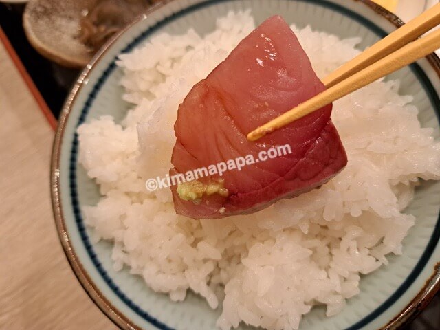 石川県金沢市の魚がし食堂金沢駅Rinto店、お魚大好き定食のお刺身