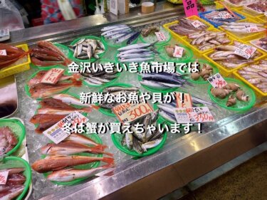 金沢いきいき魚市場では新鮮なお魚や貝が！冬は蟹が買えちゃいます！