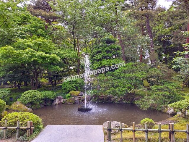 石川県金沢市、兼六園の噴水