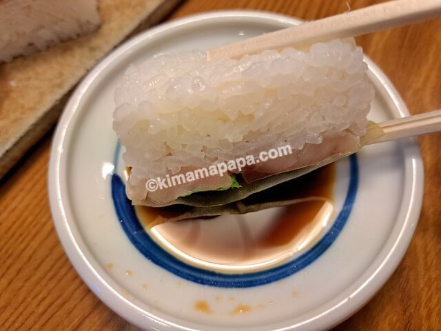 石川県金沢市、香りん寿司のバッテラ（季節限定）