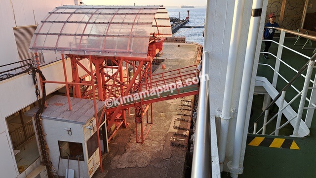 久里浜港→金谷港の東京湾フェリー、金谷港への下船スロープ
