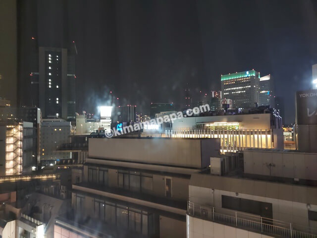 神奈川県横浜市のリッチモンドホテル、コンフォートダブルルームから見た夜景