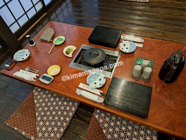 熊本県阿蘇市のあそ兵衛、朝食のお座敷席