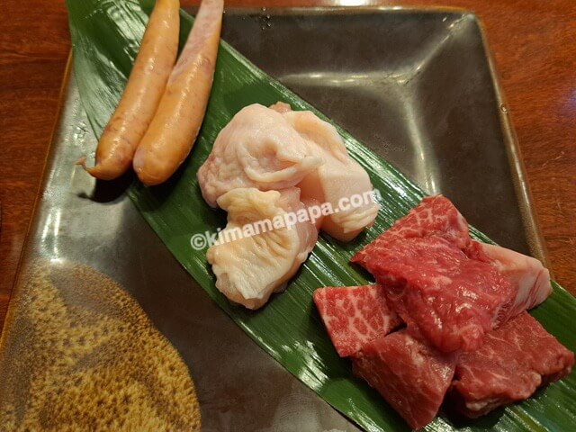 熊本県阿蘇市のあそ兵衛、夕食のお子様焼肉