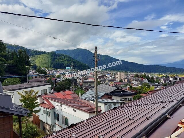 長野県野沢温泉村の畔上館、お部屋からの景色