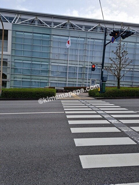 大分県別府市、ビーコンプラザへの横断歩道