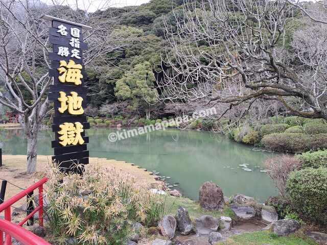 大分県別府市の海地獄、蓮の池