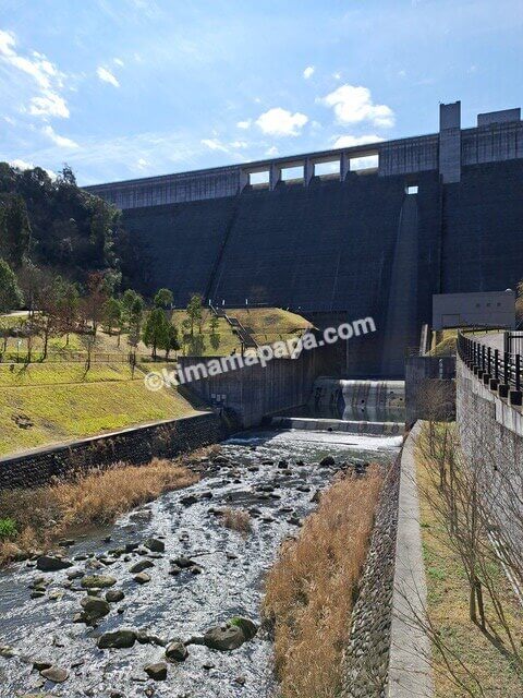 大分県日田市、進撃の巨人 大山ダム銅像