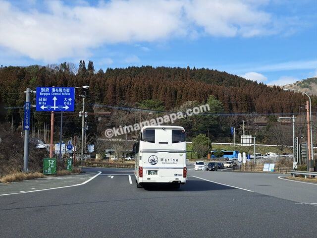大分県湯布院町、湯布院IC入口交差点