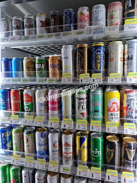 ソウル麻浦区のGLADマポ、7-elevenのビール