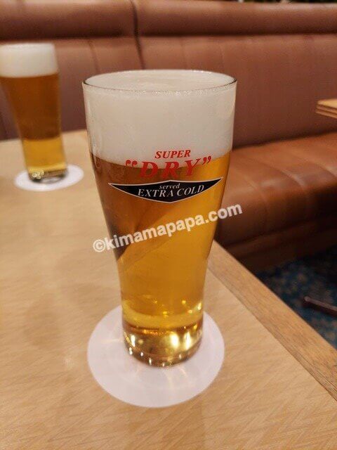 ANAクラウンプラザホテル富山、夕食の生ビール