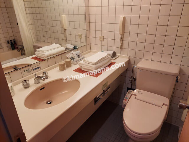 富山県魚津市のホテルグランミラージュ、ツインルームのお手洗い